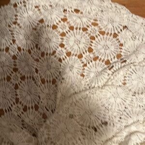 Vintage Crocheted tablecloth 76 x 66